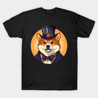 Shiba Inu with Top Hat T-Shirt